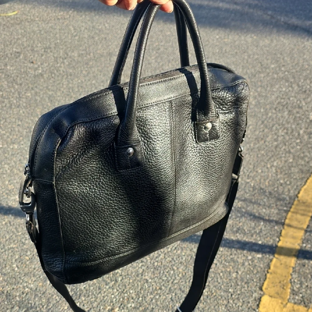 Bosca Black Leather Men's Briefcase